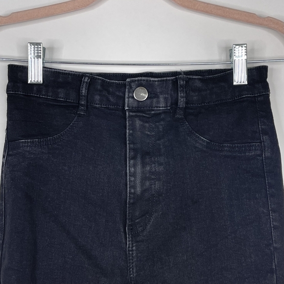 2/$30 ZARA High Waisted Jeggings 6 Rinsed Black Skinny Leg 6559 - Picture 3 of 10